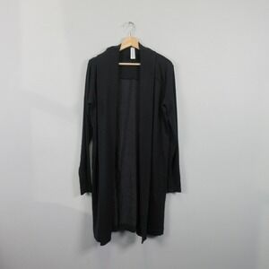 Athleta Pranayama Longline Black Open Front Cardigan Sweater Women's M Medium